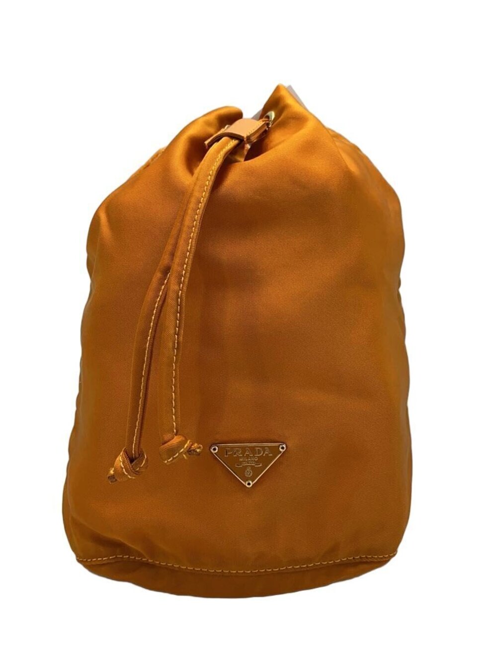 Prada drawstring Pouch Clutch orange
